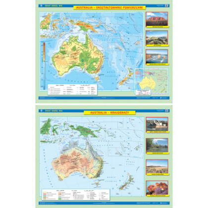Mapa ścienna Nowa Era Australia. Ukształtowanie powierzchni/Krajobrazy