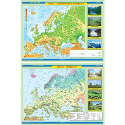 Mapa ścienna Nowa Era Europa. Ukształtowanie powierzchni/Krajobrazy