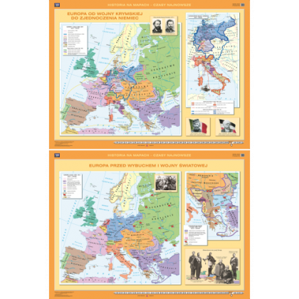 Mapa ścienna Nowa Era Europa od wojny krymskiej do zjednoczenia Niemiec/ Europa przed wybuchem I wojny światowej