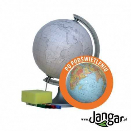 Pomoc dydaktyczna Jangar Globus konturowy, podświetlany, średnica 25 cm