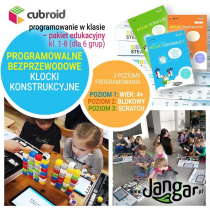 Klocki Jangar CUBROID programowanie w klasie – pakiet edukacyjny kl. 1-8 (dla 6 grup)