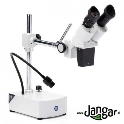 Mikroskop Jangar stereoskopowy 10x-LED, tubus na wysięgniku, giętkie oświetlenie