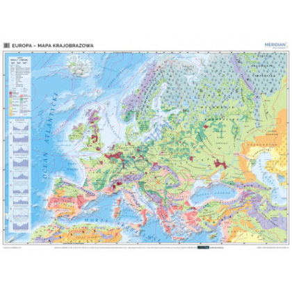 Plansza ścienna  Mapa krajobrazowa Europy 200X150 1:3200000