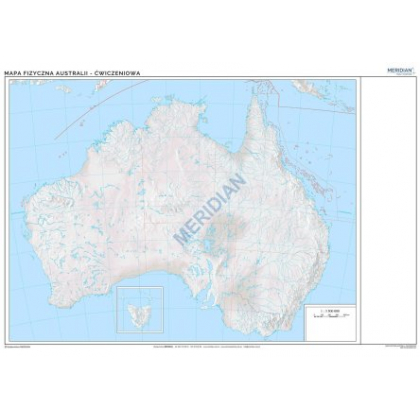 Plansza ścienna  Australia - mapa fizyczna ćwiczeniowa 160X120 1:3500000