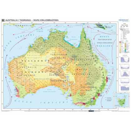 Plansza ścienna  Australia - mapa krajobrazowa 160X120 1:3500000