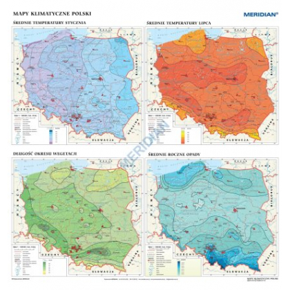 Plansza ścienna  Mapy klimatyczne Polski 145X160 1:1000000