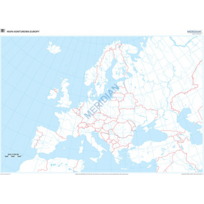 Plansza ścienna  Mapa konturowa Europy 160X120 1:4000000