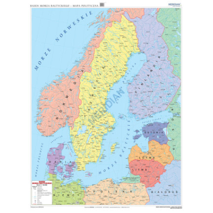 Plansza ścienna  Kraje basenu Morza Bałtyckiego - mapa polityczna 160X120 1:1100000