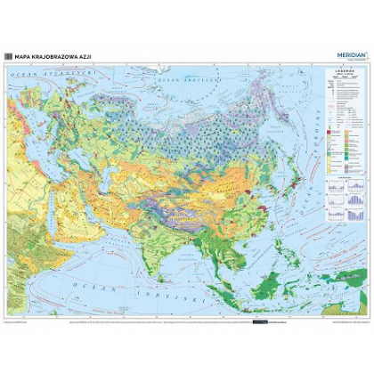 Plansza ścienna  Azja - mapa krajobrazowa 160X120 1:10500000