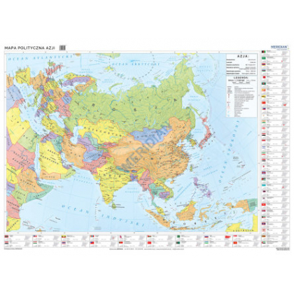 Plansza ścienna  Azja - mapa polityczna 160X120 1:12000000