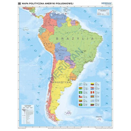 Plansza ścienna  Ameryka Południowa - mapa polityczna 150X200 1:4700000