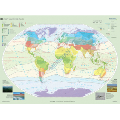 Plansza ścienna  Strefy klimatyczne świata 200X150 1:22000000