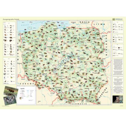 Plansza ścienna  Zoogeografia Polski 200X150 1:550000