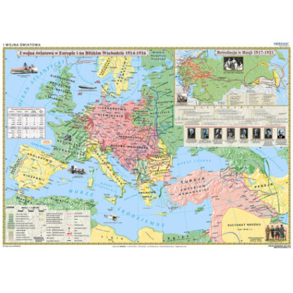 Plansza ścienna  I Wojna Światowa 1914-16 200X150 1:3600000