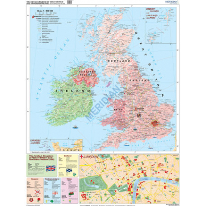 Plansza ścienna  The British Isles political 160X120 1:950000