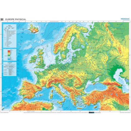 Plansza ścienna  Europe physical 160X120 1:4000000