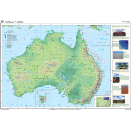 Plansza ścienna  Australia physical 200X150 1:2800000