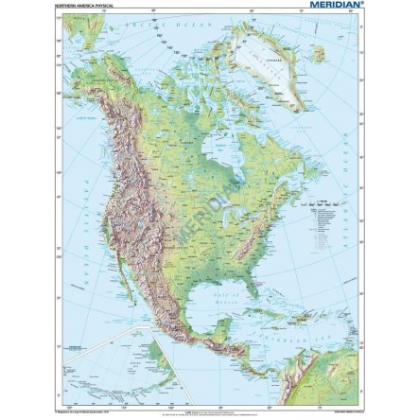 Plansza ścienna  North America physical 120X160 1:7500000