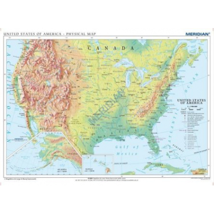 Plansza ścienna  United States of America physical 160X120 1:4000000