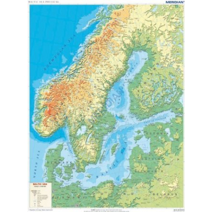 Plansza ścienna  Baltic Sea physical 150X200 1:1800000