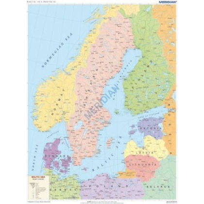 Plansza ścienna  Baltic Sea political 150X200 1:2400000