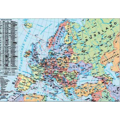 Plansza ścienna  DUO Europa politisch - stumm 120X160