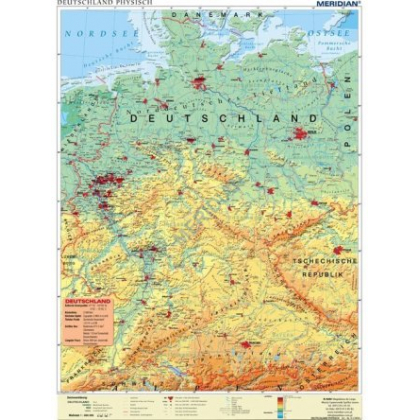 Plansza ścienna  Deutschland physisch 120X160 1:600000