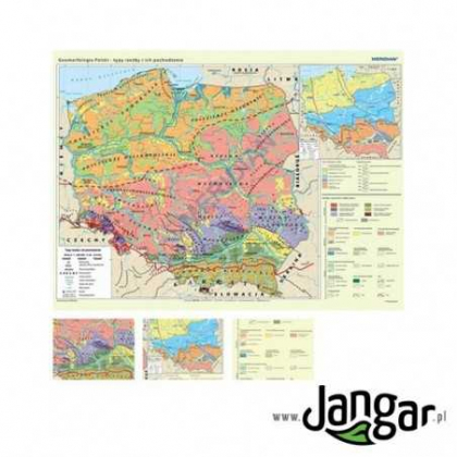 Mapa ścienna Jangar Geomorfologia Polski - typy rzeźby i ich pochodzenie