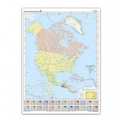 Mapa ścienna Jangar Ameryka Północna i Środkowa - polityczna