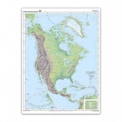 Mapa ścienna Jangar Ameryka Północna i Środkowa - fizyczna