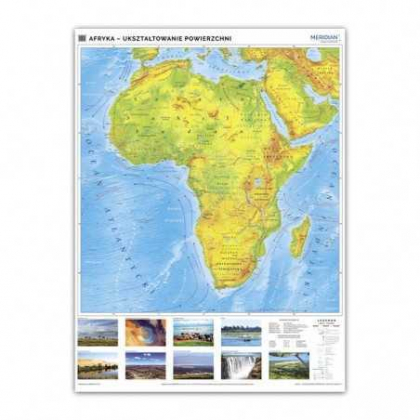 Mapa ścienna Jangar Afryka - ukształtowanie powierzchni - fizyczna
