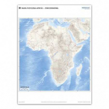 Mapa ścienna Jangar fizyczna Afryki - ćwiczeniowa
