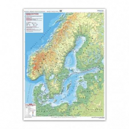 Mapa ścienna Jangar Kraje basenu Morza Bałtyckiego - fizyczna