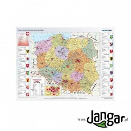 Mapa ścienna Jangar 100x70 cm: Mapa administracyjna Polski